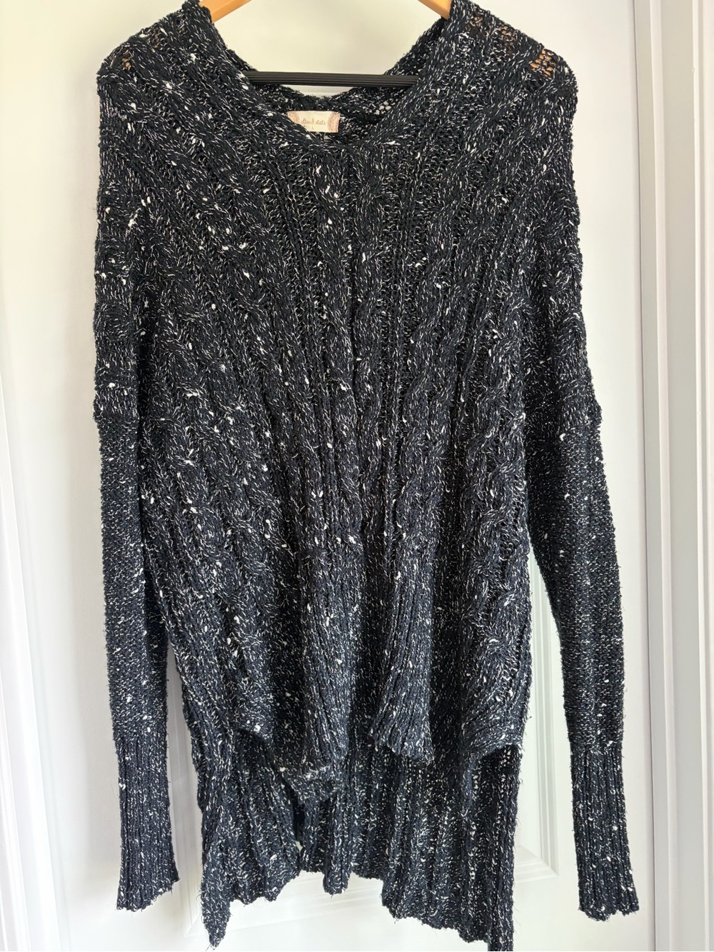 Altar'd State Black and White Marled Crewneck Sweater
